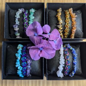 Sweet Peas & Crystals Bracelet sets